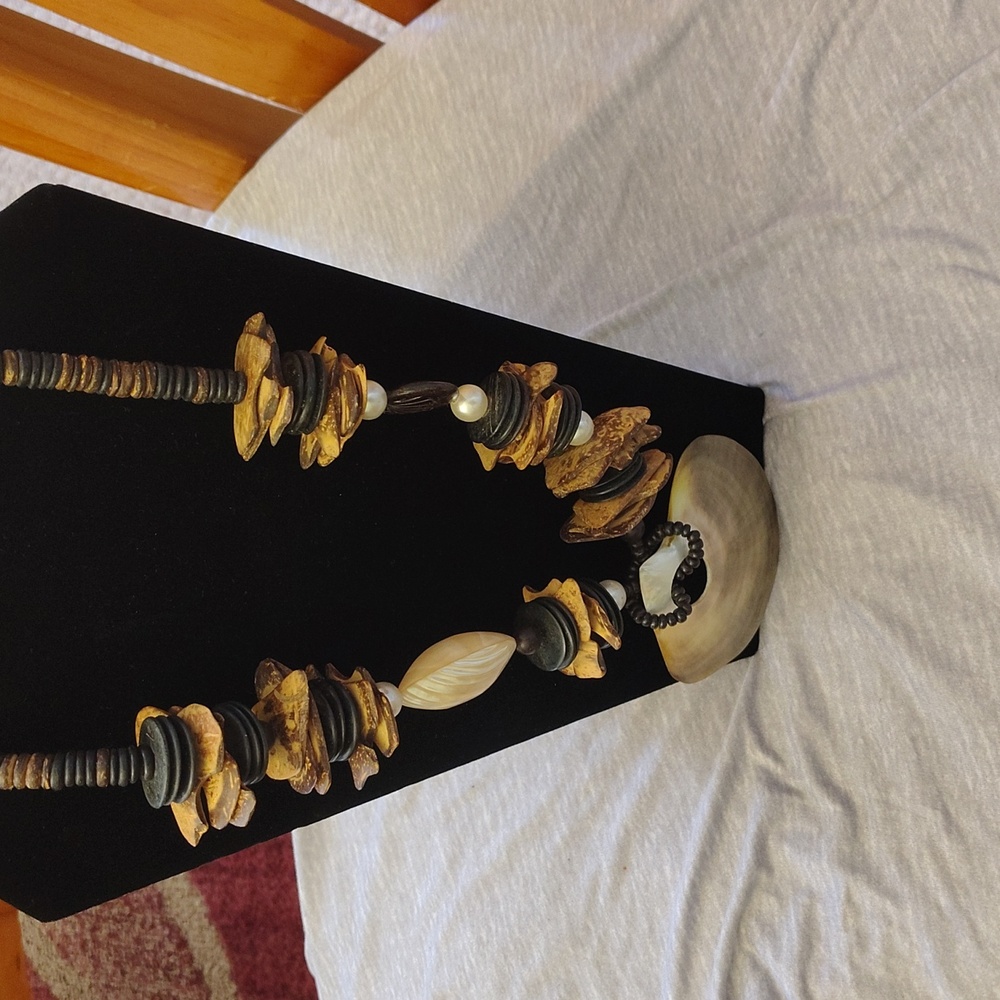 African Shell Pendant Necklace